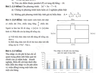 Đề thi dự đoán môn toán lớp 9 lên lớp 10 năm 2025.