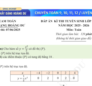 Đề thi và Đáp án thi tuyển sinh lớp 10 TPHCM 2025 môn Toán