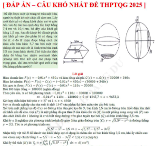 Đề thi và đáp án môn toán thi TPPTQG 2025