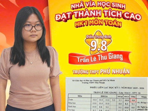 Vinh danh top học sinh có điểm thi HK1 xuất sắc năm 2026