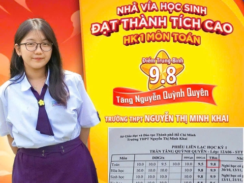 Vinh danh top học sinh có điểm thi HK1 xuất sắc năm 2026